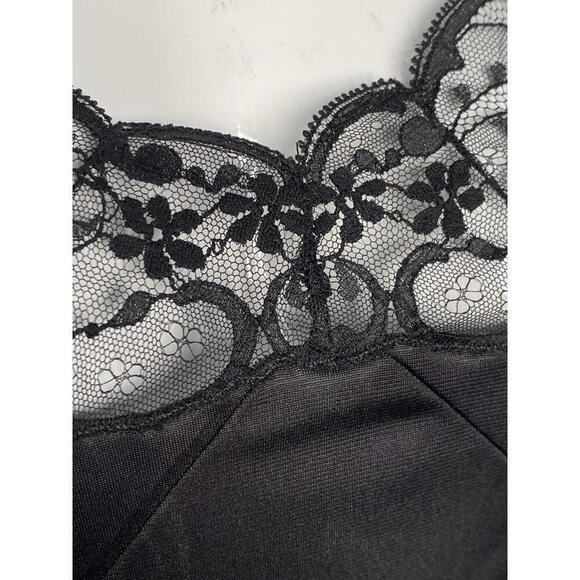 Vintage DOLCE & GABBANA 1980's Black Lace Satin Chemise Slip Dress IT-38 US-2 - Picture 5 of 11